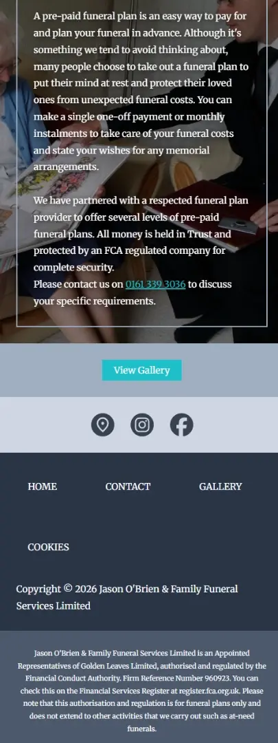 Custom website design and development for Funeral Directors