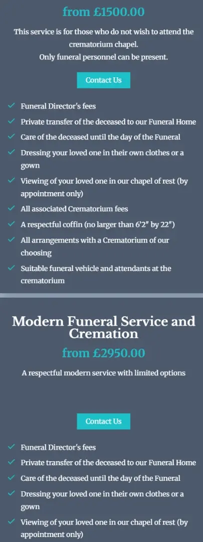 Custom website design and development for Funeral Directors