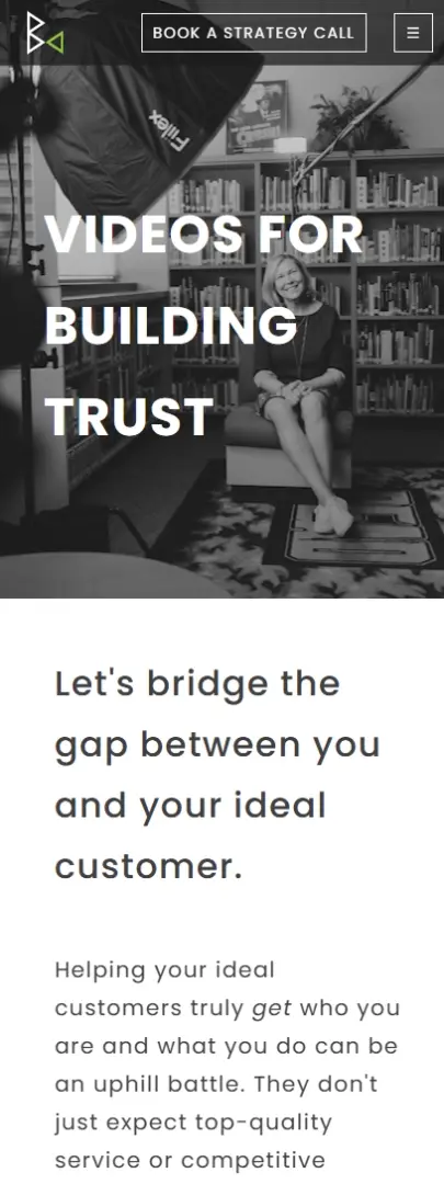 Bespoke website design and development for local videography business