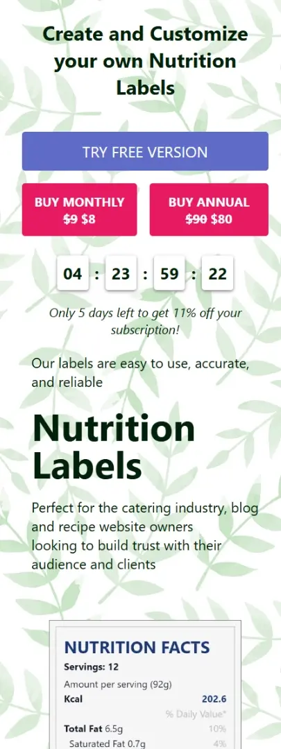 Custom website design and development for SASS platform